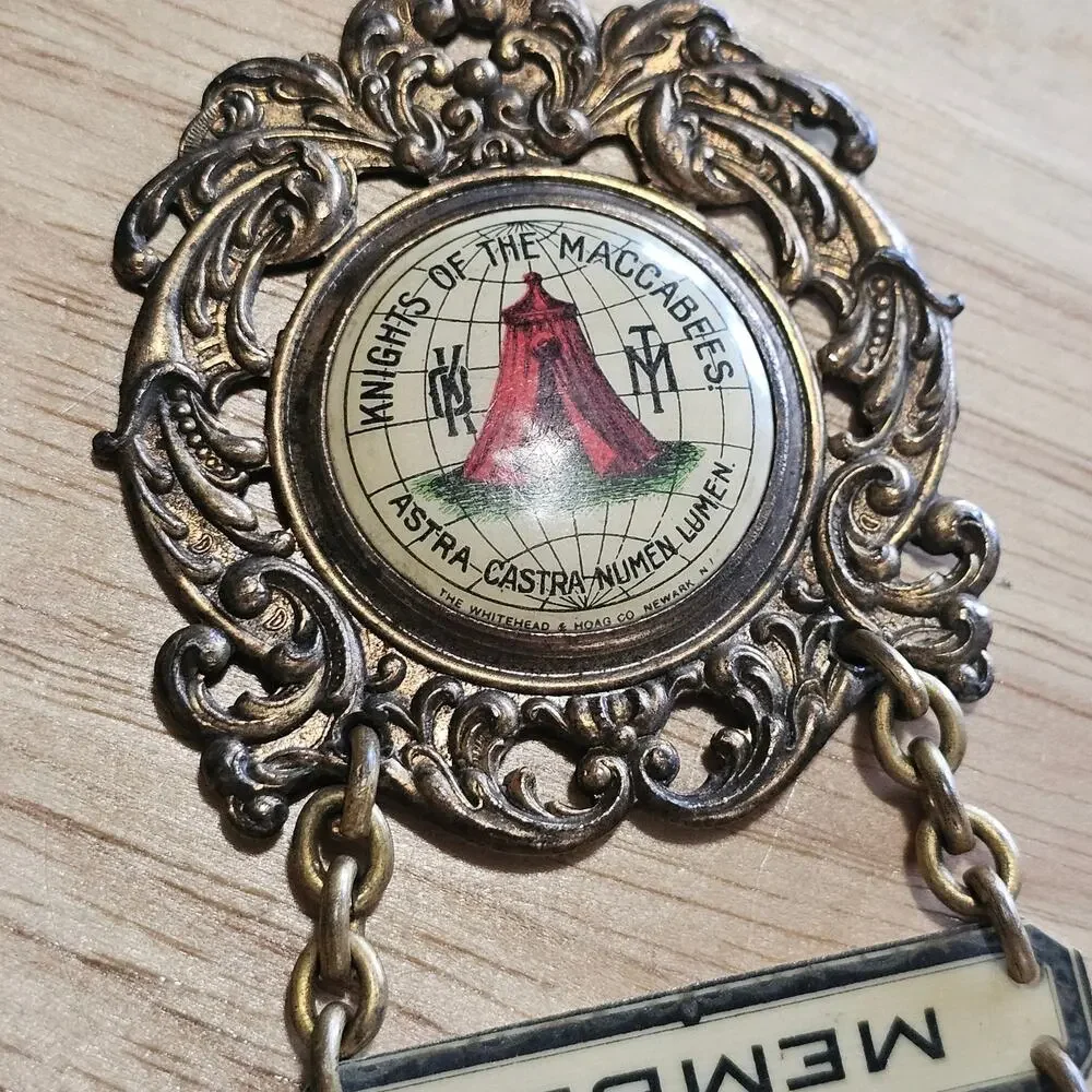 Vintage Fraternal Pin Badge Knights of the Maccabee Claraville Tent 779